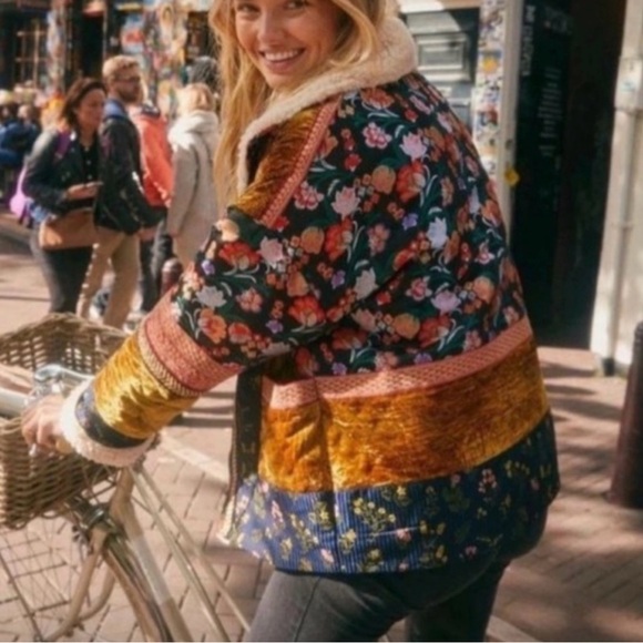 Free People Vibrant Floral Teddy Jacket - Picture 2 of 6